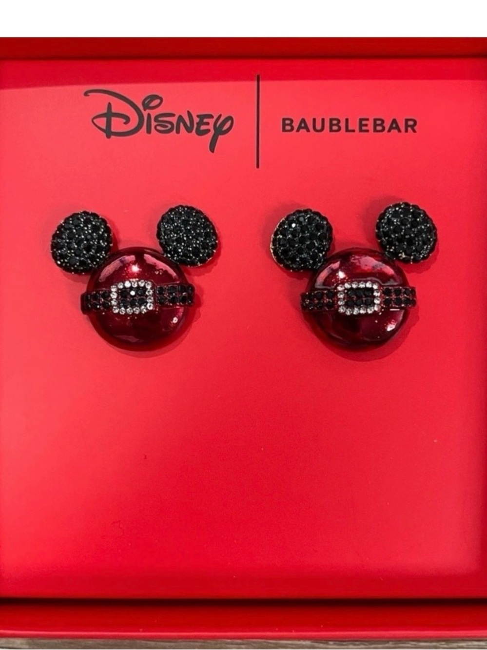 Disney x Baublebar Mickey Mouse Santa Suit Ornament Earrings